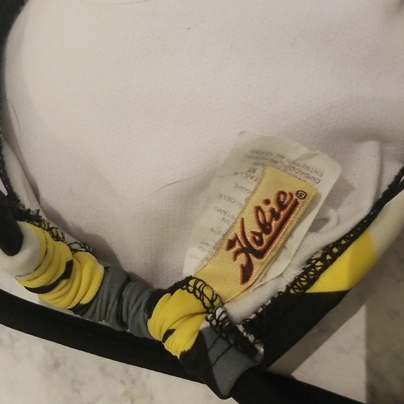 Hobie String Bikini Top Yellow Plaid - Picture 3 of 4